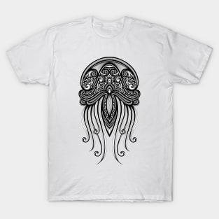 Decorative Jellyfish with Stamped Texture T-Shirt